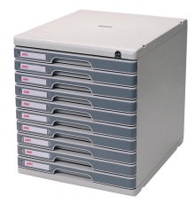 得力（deli）977-10 十層硬塑文件柜（帶鎖，規(guī)格：350*285*320mm）