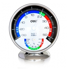 得力（deli）9011室內(nèi)外溫濕度計（規(guī)格：88*27mm）