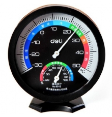 得力（deli）9015室內(nèi)外溫濕度計（規(guī)格：88*27mm）