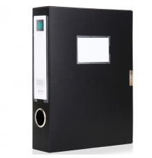 得力(deli)5604 75mm A4 4寸 粘扣檔案盒（黑色，6個(gè)/小箱；36個(gè)/件）