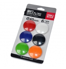 得力（deli）卡裝磁吸/磁釘7822（混裝；40mm，6顆/卡）